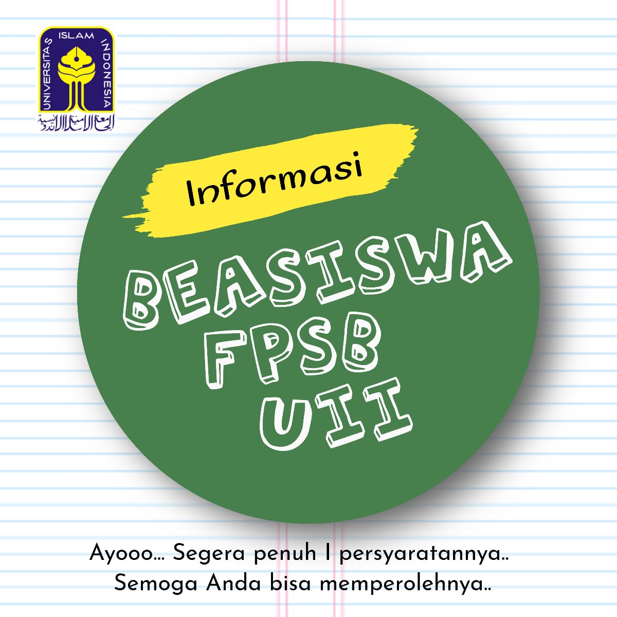 Beasiswa Fpsb Uii - Fakultas Psikologi Universitas Islam Indonesia
